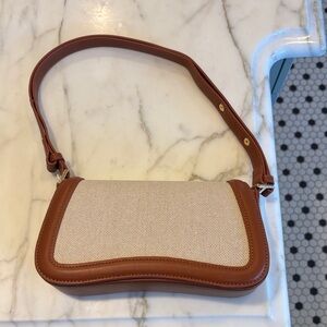 Chic Tan and Cream Women's Shoulder Bag